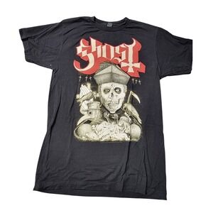 Ghost Band T-Shirt Papa Emeritus Plague Doctor Graphic Black Rock Tee  Medium